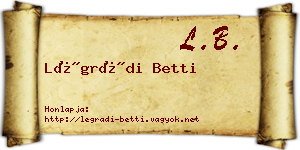 Légrádi Betti névjegykártya